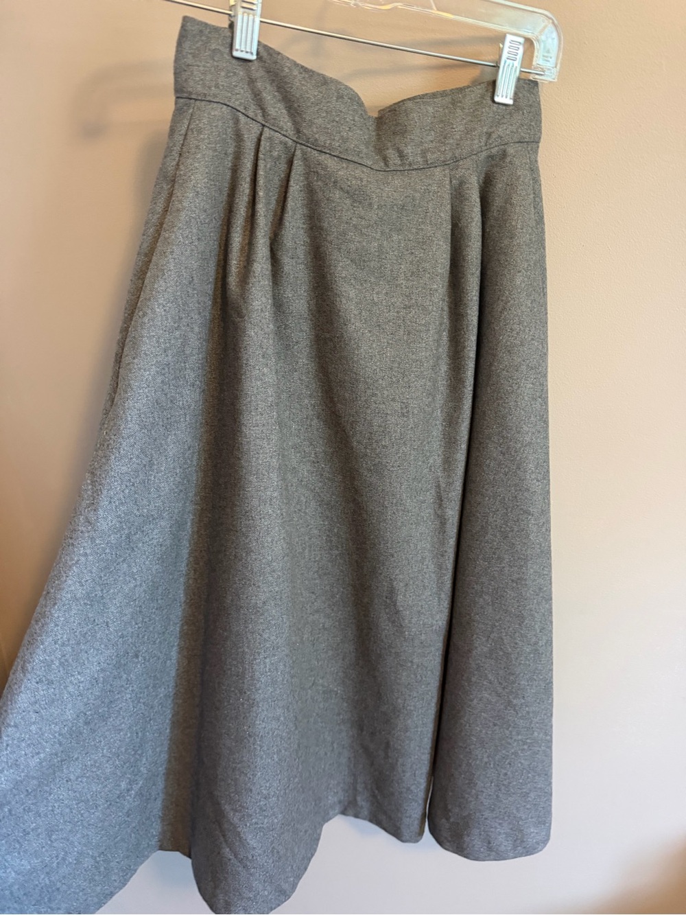 Esprit Vintage Wool Midi button up Skirt Grey 7-8 - Picture 6 of 11